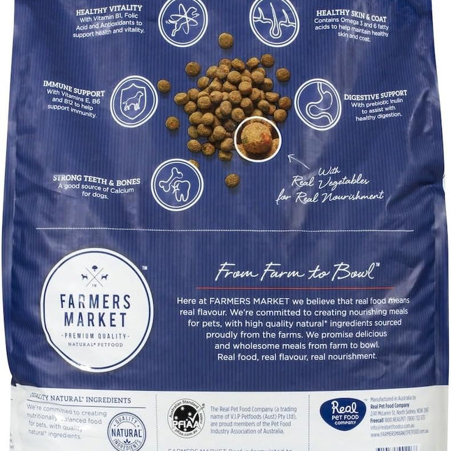 Farmer's Market Beef and Farm Vegetables Adult Dry Dog Food 6.8kg - Made with Real Australian Meat & Vegetables for Complete Nutrition, Supports Muscle, Skin & Coat Health