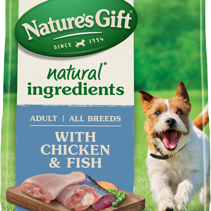 Nature's Gift Adult Dry Dog Food, Chicken & Fish 2.5kg - 100% Complete & Balanced Nutrition, Supports Digestion, Immunity & Skin Health