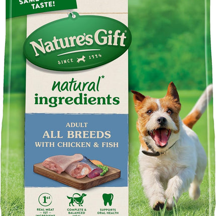 Nature's Gift Adult Dry Dog Food, Chicken & Fish 2.5kg - 100% Complete & Balanced Nutrition, Supports Digestion, Immunity & Skin Health