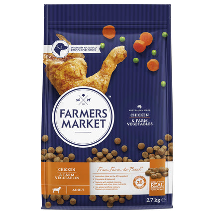 Farmer's Market Beef and Farm Vegetables Adult Dry Dog Food 6.8kg - Made with Real Australian Meat & Vegetables for Complete Nutrition, Supports Muscle, Skin & Coat Health