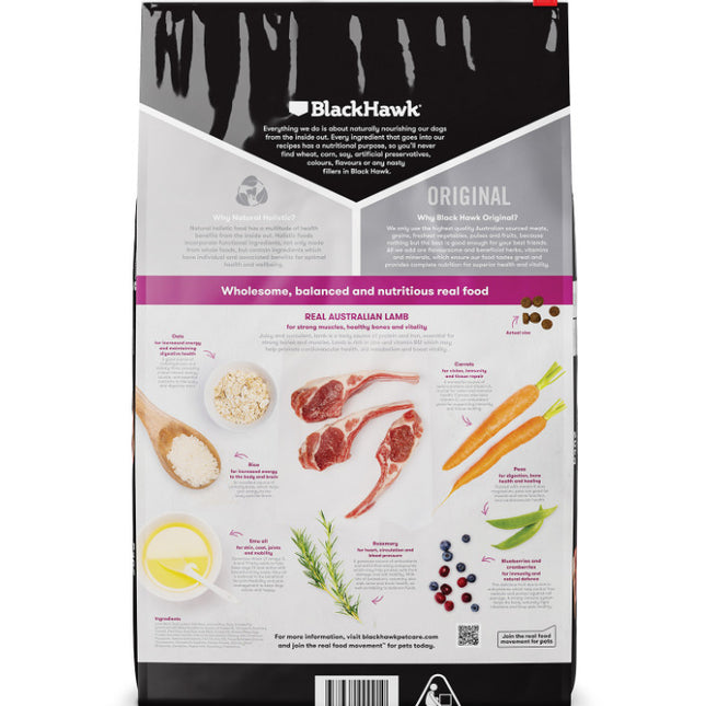 Black Hawk Dry Dog Food Adult Lamb and Rice 20kg - LONG EXP - FREE SHIPPING