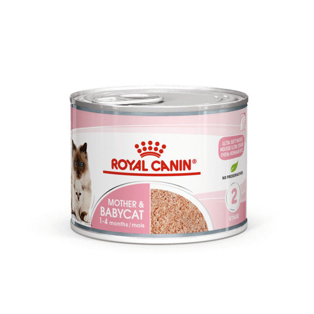 Royal Canin Cat Mother And Babycat Mousse Wet Food Cans 195g x 12